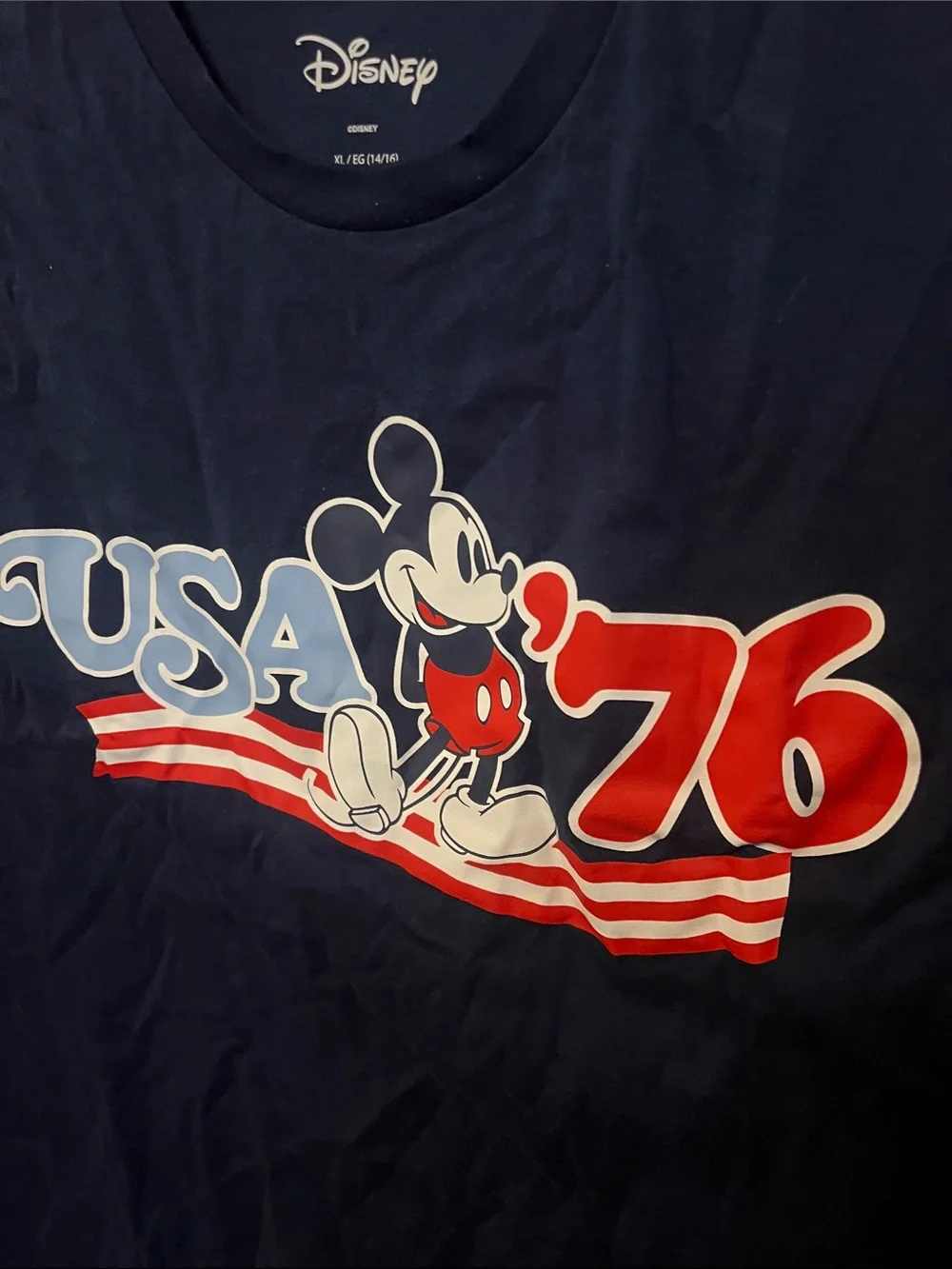 Disney Navy Mickey USA '76 Graphic Tank